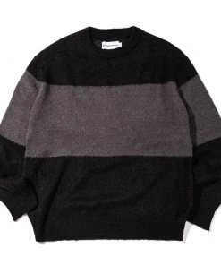 [KING ARCHIVES] FW 21 Mohair Jacquard Crewneck Knit (Black/Gray)
