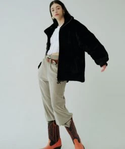 Best Sellers [INPREP] FW 21 BLACK FUR ZIP-UP JACKET_W