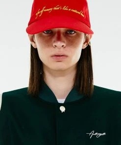 Best Sellers [ANOTHER YOUTH] Winter 21 Lettering Visor Ball Cap - Red