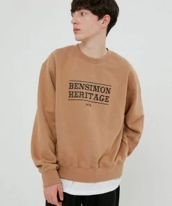 [BENSIMON] FW 21 HERITAGE LOGO OVER SWEATSHIRTS - BEIGE Best Sellers