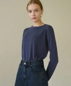 Best Sellers [STEP AROUND] FW 21 SLIM-FIT MODAL BASIC T_NAVY