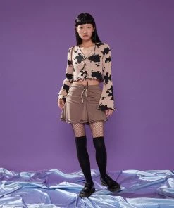 [PLASMASPHERE] FW 21 SWAY SKIRT(BROWN)