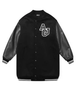 Best Sellers [AJO BY AJO] FW 21 Oversized Varsity Stadium Jacket_Long [Black]
