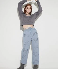 [LUV IS TRUE] Winter 21 GLITTER JOGGER(BLUE)