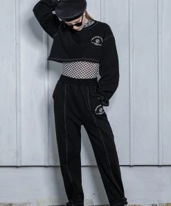 UNORMAL [UNUSUALNORMAL] FW 21 POINT SWEAT PANTS _ BLACK