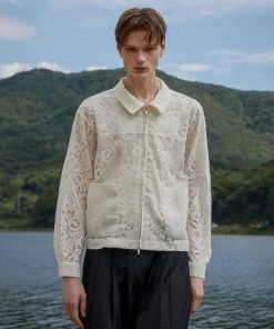 [FLAREUP] Winter 21 Tulle Lace Short Jacket - Cream (FU-029)