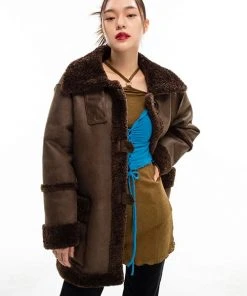 [CAPRICIEUX] Winter 21 OVER FIT HALF BUTTON POINTED MUSTANG_KHAKI Best Sellers