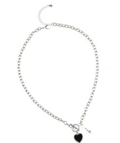 [STEEL EDITION] Seasonless Black Onyx Heart Keychain Necklace