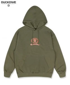 [DUCKDIVE] FW 21 DLink Embroidery Hoodie Khaki