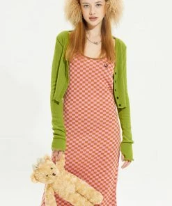 [CRANK] FW 21 CHECKER KNIT DRESS_BR