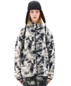 Best Sellers [FEVERTIME] FW 21 CM TIEDYE FLEECE ZIP-UP - BLACK