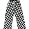 [GINGHAMBUS] Winter 21 Checkerboard Wide Banding Pants(2color)