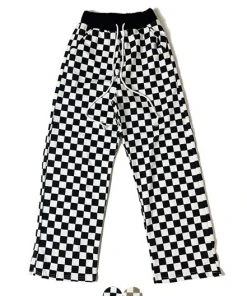 [GINGHAMBUS] Winter 21 Checkerboard Wide Banding Pants(2color)