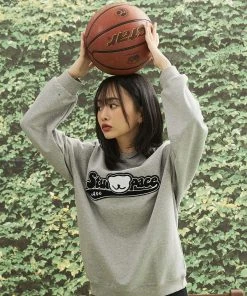[AQOSTUDIOSPACE] FW 21 AQO VARSITY LOGO SWEATSHIRTS GREY