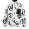 [OY] Winter 21 SKULL LOGO FLEECE JACKET-WHITE