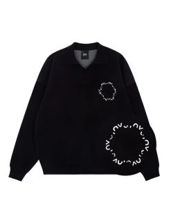 Best Sellers [OY] Winter 21 ROUND LOGO COLLAR KNIT-BLACK