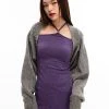 [CAPRICIEUX] Winter 21 LOOSE FIT KNIT BOLERO CARDIGAN_GREY