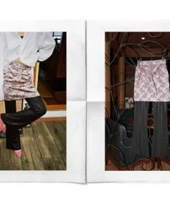[RURU] FW 21 SILKY BLACK ROSE SKIRT&PANTS [PINK]
