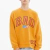 BAD IN BAD [BADINBAD] FW 21 BAD LOGO SWEAT SHIRT_YELLOW Best Sellers