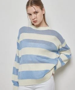 [LUV IS TRUE] Winter 21 STRIPE KNIT(SKY BLUE) Best Sellers