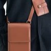 [SSY] Seasonless MINIMAL BAR SQUARE LEATHER BAG & CARDWALLET BROWN