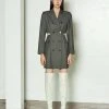 [ZONON] FW 21 WAIST CUT-OUT STRIPED BLAZER DRESS Best Sellers