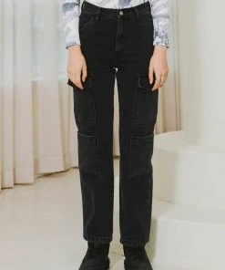 [13MONTH] FW 21 SIDE POCKETS BIKER JEANS (BLACK)