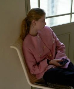[STEP AROUND] FW 21 [SET] ALPACA POCKET ROUND JACKET_PINK Best Sellers