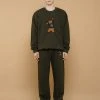 [DXOH] Seasonless BEAR EMBROIDER PANTS [KHAKI] Best Sellers