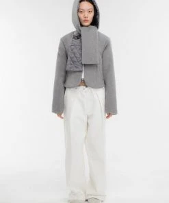 [GIMMETHEYOUNG] Winter 21 ALPACA HALF HOOD_COAT / GREY Best Sellers
