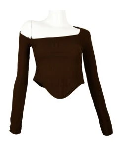 [CODE SHION] Winter 21 Unbalance Cutting Top [brown] Best Sellers