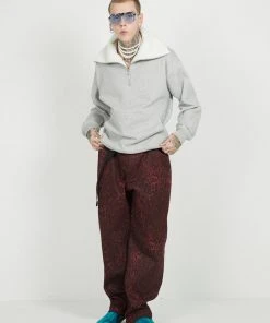 [FM91.02] FW 21 FLEECE COLLAR HALF ZIP CREW_Grey