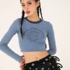 [UGLY SHADOW] Winter 21 WINTER GARDEN CROP TOP(BLUE) Best Sellers