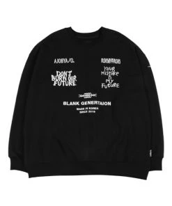 [AJO BY AJO] FW 21 Embroidered Logos Sweatshirt [Black]