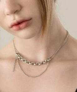 [BABLETWO] Seasonless Mix Chain Choke Necklace