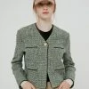 [BENSIMON] FW 21 TWEED JACKET - GREEN Best Sellers