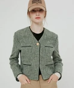 [BENSIMON] FW 21 TWEED JACKET - GREEN Best Sellers