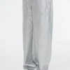 Best Sellers [GIMMETHEYOUNG] FW 21 FAUX LEATHER STRING PANTS / SILVER