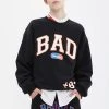 BAD IN BAD [BADINBAD] FW 21 BAD LOGO SWEAT SHIRT_BLACK