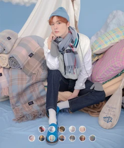 [ALMOSTBLUE] Seasonless SIGNATURE CHECK MUFFLER Best Sellers