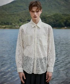[FLAREUP] Winter 21 Tulle Lace Shirts - Cream (FU-184)