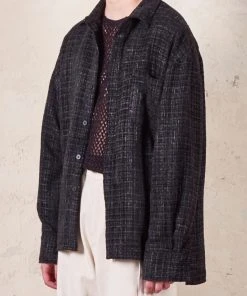 [DWSCOMPANY] Winter 21 Tweed Blanket Shirt (black)
