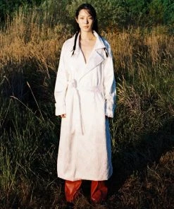 [NACHE] FW 21 JACQUARD TRENCH COAT_WHITE