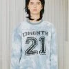 [13MONTH] FW 21 TIE DYE LONG SLEEVE T-SHIRT (BLUE GRAY) Best Sellers