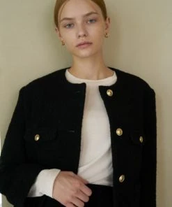 [STEP AROUND] FW 21 [SET] ALPACA POCKET ROUND JACKET_BLACK