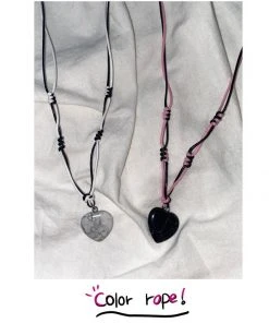 [PINCUNOMARU] Seasonless Color Rope BLACK PINK