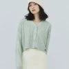 [AMES WORLDWIDE] Winter 21 CABLE CROP KNIT CARDIGAN_GR Best Sellers