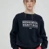 Best Sellers [BENSIMON] FW 21 HERITAGE LOGO CROP SWEATSHIRTS - NAVY