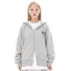[FEVERTIME] FW 21 21 2-Way Checker HOODIE ZIP-UP - GREY Best Sellers