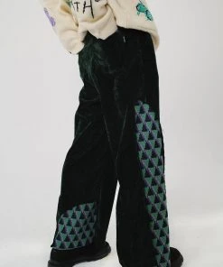 YOUTH BATH [YOUTHBATH] FW 21 BANDING CHECK VELVET PANTS_HUNTER Best Sellers